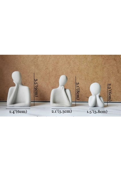 3 Kişilik Beton Heykel Obje Biblo Aile Beton Minimal Obje Biblo Aile indirimleri