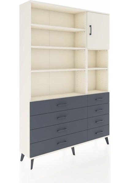 Arges Dolap 8 Raflı 8 Çekmeceli Tek Kapaklı 132X30X195 Aytaşı-Aytaşı/antrasit fiyatları