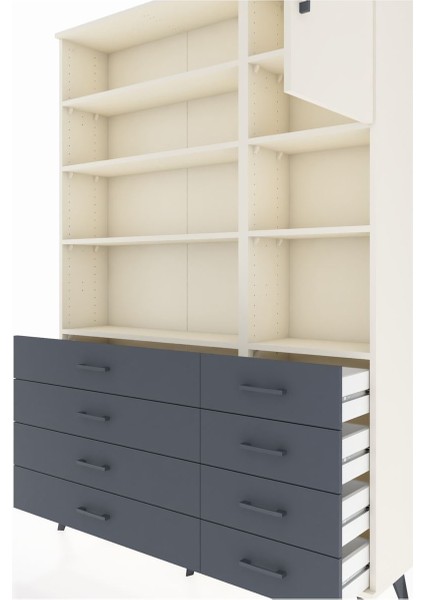 Arges Dolap 8 Raflı 8 Çekmeceli Tek Kapaklı 132X30X195 Aytaşı-Aytaşı/antrasit fırsatları