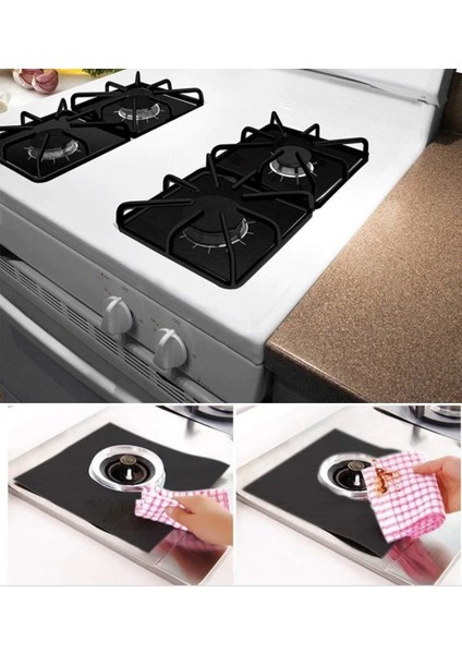 Ocak Koruyucu Folyo Yanmaz Yapışmaz 4&amp;apos;lü Set Siyah (5148) modelleri