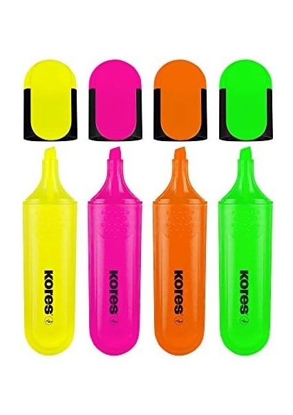 TM36140 Işaret Kalemlerine 4'lü Set Bright, Sarı/yeşil/turuncu/pembe modelleri