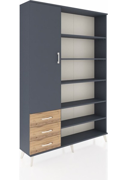 Arges Dolap 9 Raflı 3 Çekmeceli 3 Kapaklı 132X30X195 Antrasit-Antrasit/çam fiyatları