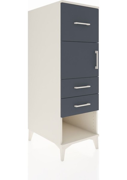 Kronos Dolap Tek Raflı 3 Çekmeceli Tek Kapaklı 44X59X134 Aytaşı-Antrasit fiyatları