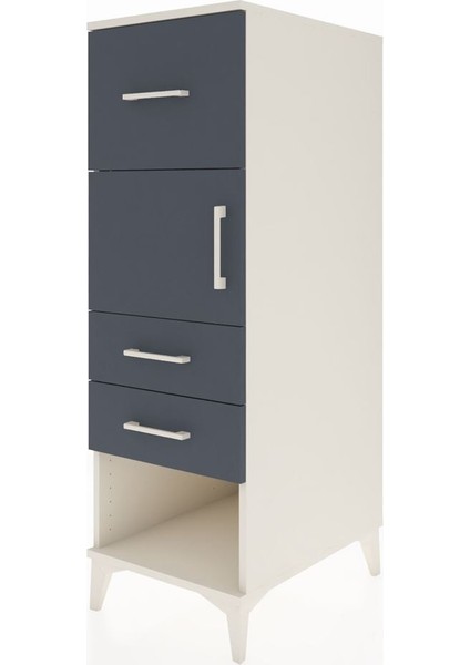 Kronos Dolap Tek Raflı 3 Çekmeceli Tek Kapaklı 44X59X134 Aytaşı-Antrasit modelleri