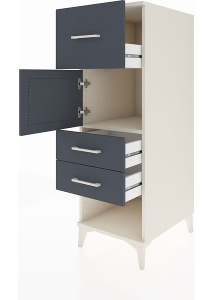 Kronos Dolap Tek Raflı 3 Çekmeceli Tek Kapaklı 44X59X134 Aytaşı-Antrasit fırsatları