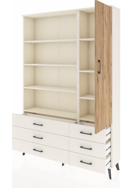 Arges Dolap 8 Raflı 6 Çekmeceli Tek Kapaklı 132X30X195 Aytaşı-Çam/aytaşı modelleri