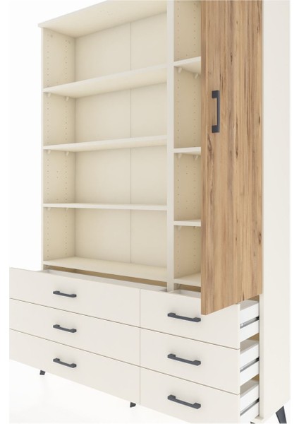 Arges Dolap 8 Raflı 6 Çekmeceli Tek Kapaklı 132X30X195 Aytaşı-Çam/aytaşı fırsatları