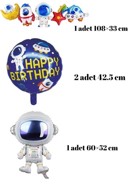 Uzay Konsepti Doğum Günü Parti Kutlama Seti - Astronot Mini Yuvarlak- Astronot Folyo Balon Seti fiyatları