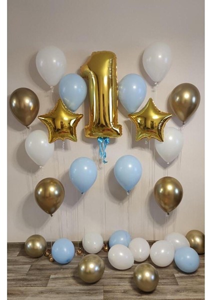 1 Yaş Doğum Günü Folyo Balon Yıldız Set
