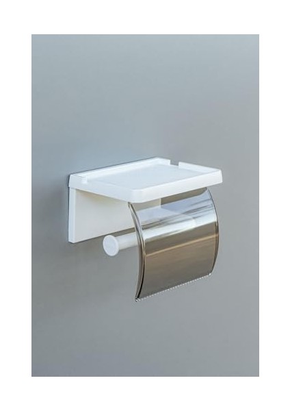 Yapışkanlı Kapaklı Tuvalet Kağıdı Askısı Tuvalet Kağıtlığı Aparatı Peçetelik Organizer Plastik, Beyaz modelleri