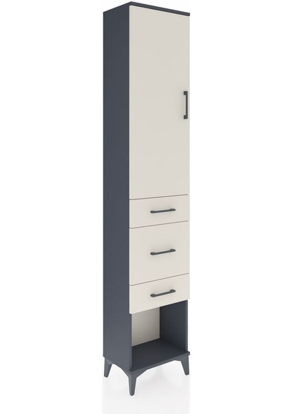 Arges Dolap 3 Raflı 3 Çekmeceli Tek Kapaklı 44X30X221 Antrasit-Aytaşı fiyatları
