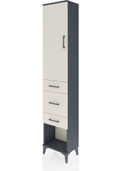 Arges Dolap 3 Raflı 3 Çekmeceli Tek Kapaklı 44X30X221 Antrasit-Aytaşı modelleri