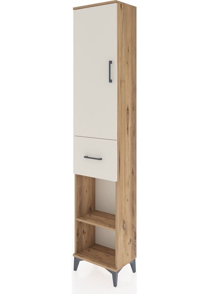 Arges Dolap 4 Raflı Tek Çekmeceli Tek Kapaklı 44X30X221 Çam-Aytaşı modelleri