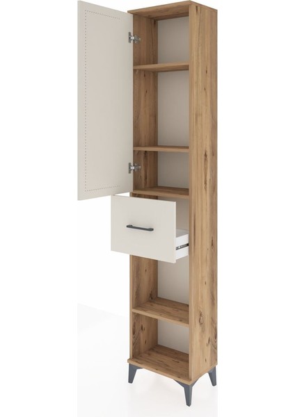 Arges Dolap 4 Raflı Tek Çekmeceli Tek Kapaklı 44X30X221 Çam-Aytaşı fırsatları