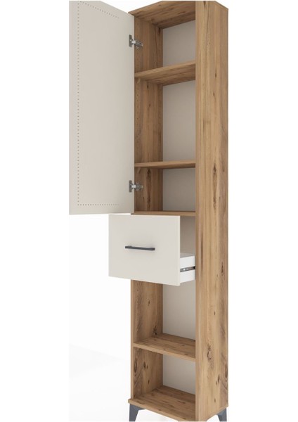 Arges Dolap 4 Raflı Tek Çekmeceli Tek Kapaklı 44X30X221 Çam-Aytaşı indirimleri