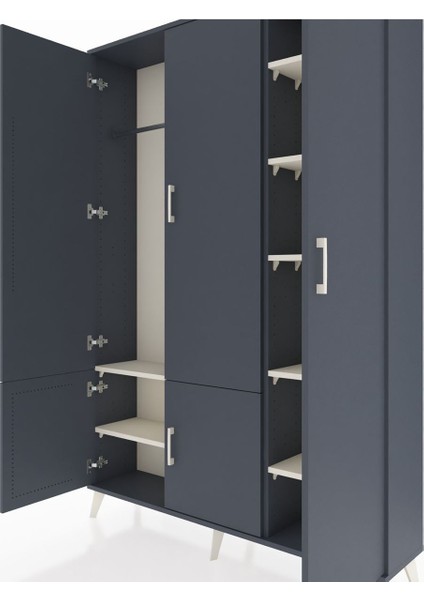 Arges Dolap 7 Raflı 5 Kapaklı Tek Askılı 132X30X195 Antrasit-Antrasit/aytaşı fırsatları