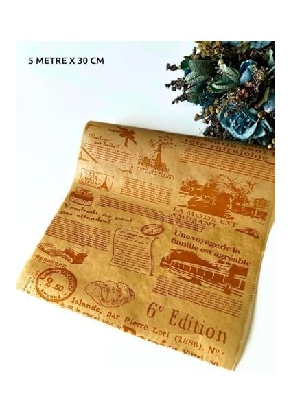 Gazete Şeklinde Yağlı Fırın Kağıdı, 5 Metre x 30 Cm, Dayanıklı, Pişirme ve Sarma Için Ideal, Estetik Tasarım, Gıda Güvenli Malzeme, Kek, Kurabiye ve Yemekler Için Kullanışlı modelleri