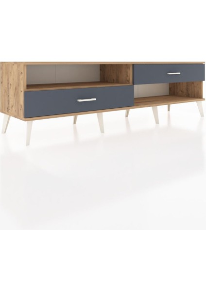 Hyperion Tv Ünitesi Tek Raflı 2 Çekmeceli 176X44X51 Çam-Çam/antrasit fiyatları
