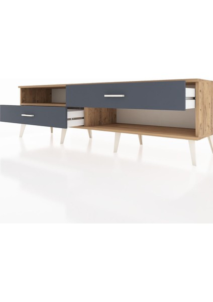 Hyperion Tv Ünitesi Tek Raflı 2 Çekmeceli 176X44X51 Çam-Çam/antrasit fırsatları