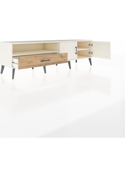 Hyperion Tv Ünitesi 2 Raflı Tek Çekmeceli 2 Kapaklı 176X44X51 Aytaşı-Aytaşı/çam indirimleri