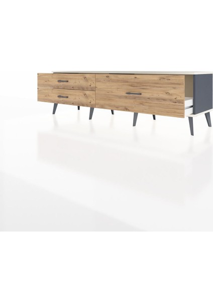 Hyperion Tv Ünitesi 3 Çekmeceli 176X44X51 Antrasit-Aytaşı/çam modelleri