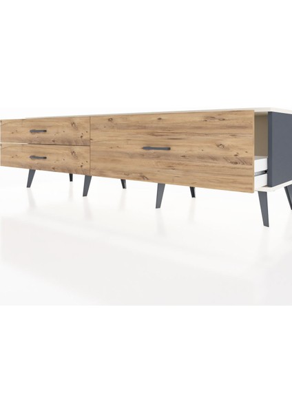 Hyperion Tv Ünitesi 3 Çekmeceli 176X44X51 Antrasit-Aytaşı/çam fırsatları