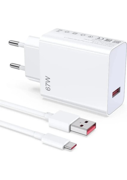 AC-107 67WATT 1xusb-A 1metre Kablo Kaliteli Hızlı Duvar Şarj Aleti