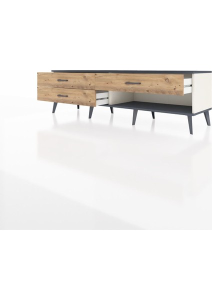 Hyperion Tv Ünitesi 3 Çekmeceli 176X44X51 Aytaşı-Antrasit/çam modelleri