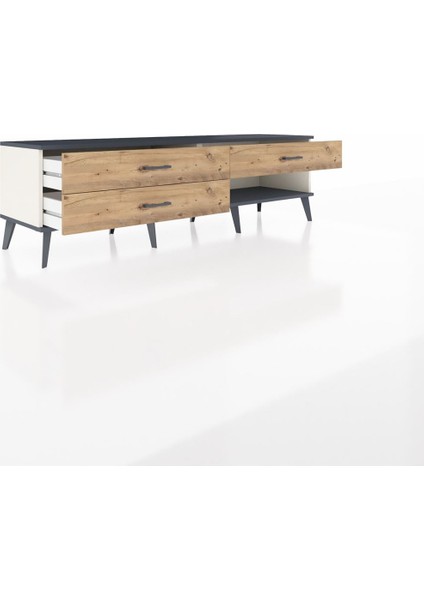 Hyperion Tv Ünitesi 3 Çekmeceli 176X44X51 Aytaşı-Antrasit/çam indirimleri