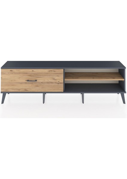 Arges Tv Ünitesi Tek Raflı Tek Çekmeceli 176X30X51 Antrasit-Çam/çam