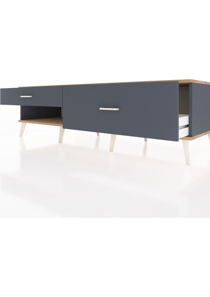 Kronos Tv Ünitesi 2 Çekmeceli 176X59X51 Antrasit-Çam/antrasit fırsatları