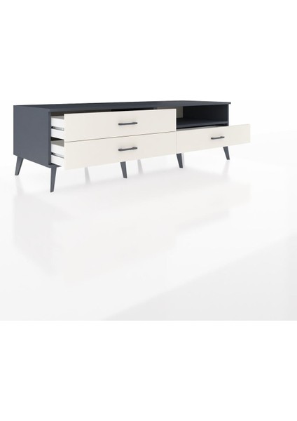 Kronos Tv Ünitesi Tek Raflı 3 Çekmeceli 176X59X51 Antrasit-Antrasit/aytaşı indirimleri