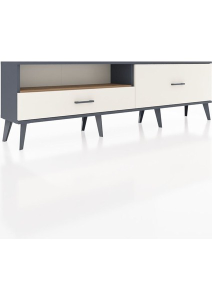 Arges Tv Ünitesi Tek Raflı 2 Çekmeceli 176X30X51 Antrasit-Çam/aytaşı fiyatları