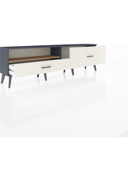 Arges Tv Ünitesi Tek Raflı 2 Çekmeceli 176X30X51 Antrasit-Çam/aytaşı indirimleri