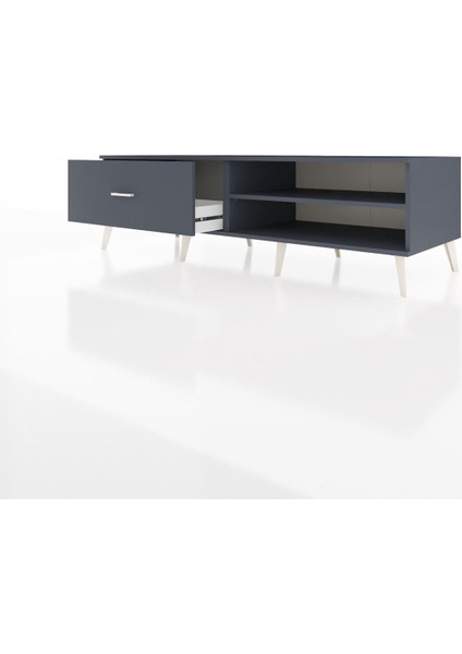 Kronos Tv Ünitesi Tek Raflı Tek Çekmeceli 176X59X51 Antrasit-Antrasit/antrasit modelleri