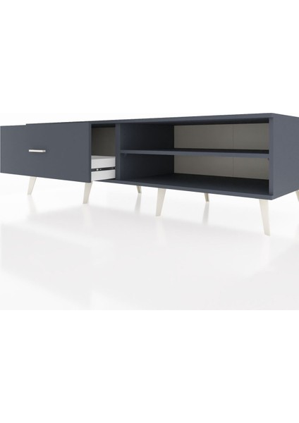 Kronos Tv Ünitesi Tek Raflı Tek Çekmeceli 176X59X51 Antrasit-Antrasit/antrasit fırsatları