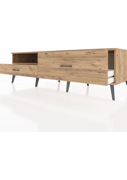 Kronos Tv Ünitesi Tek Raflı 2 Çekmeceli 176X59X51 Çam-Çam/çam fırsatları