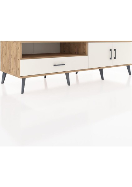 Kronos Tv Ünitesi 2 Raflı Tek Çekmeceli 2 Kapaklı 176X59X51 Çam-Aytaşı/aytaşı fiyatları