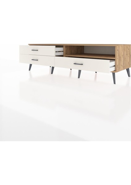 Kronos Tv Ünitesi Tek Raflı 3 Çekmeceli 176X59X51 Çam-Çam/aytaşı modelleri