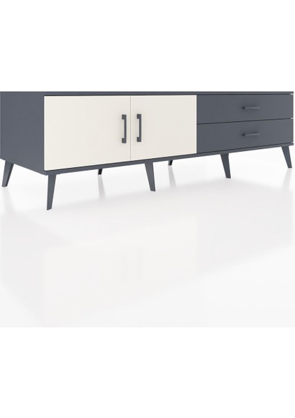 Kronos Tv Ünitesi Tek Raflı 2 Çekmeceli 2 Kapaklı 176X59X51 Antrasit-Aytaşı/antrasit fiyatları