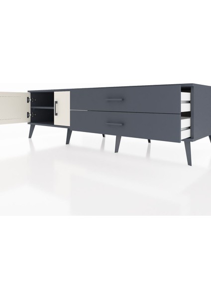 Kronos Tv Ünitesi Tek Raflı 2 Çekmeceli 2 Kapaklı 176X59X51 Antrasit-Aytaşı/antrasit fırsatları