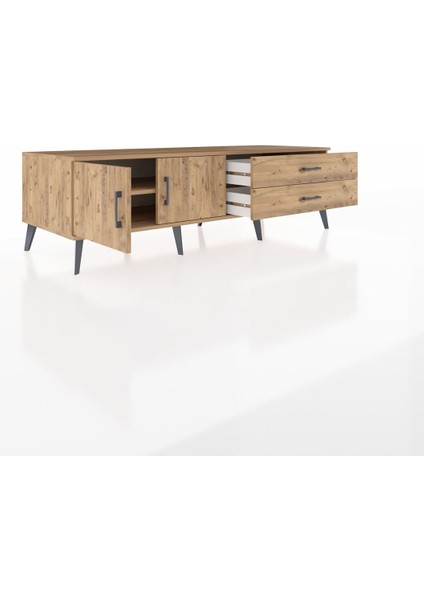 Kronos Tv Ünitesi Tek Raflı 2 Çekmeceli 2 Kapaklı 176X59X51 Çam-Çam/çam indirimleri
