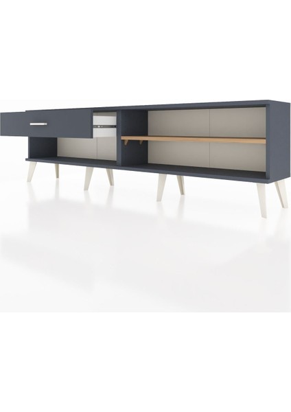 Arges Tv Ünitesi Tek Raflı Tek Çekmeceli 176X30X51 Antrasit-Çam/antrasit fırsatları