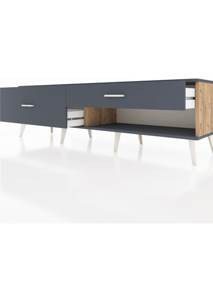 Hyperion Tv Ünitesi 2 Çekmeceli 176X44X51 Çam-Antrasit/antrasit fırsatları