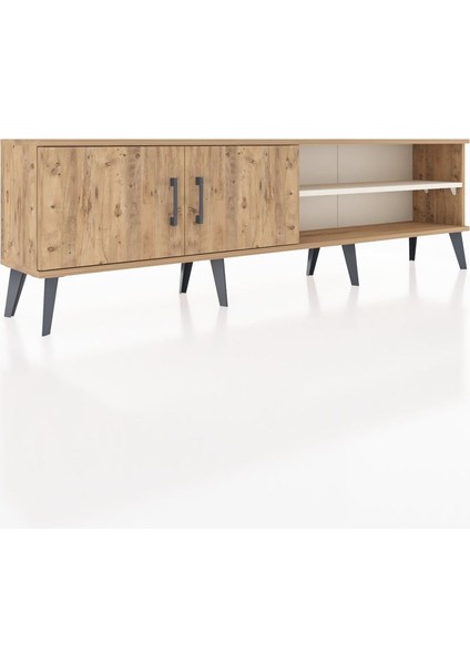 Arges Tv Ünitesi 2 Raflı 2 Kapaklı 176X30X51 Çam-Çam/aytaşı fiyatları