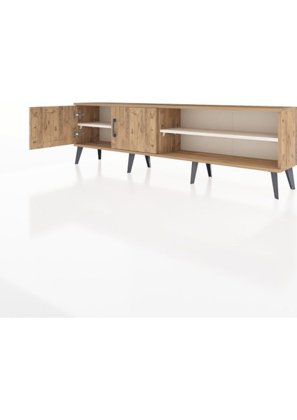 Arges Tv Ünitesi 2 Raflı 2 Kapaklı 176X30X51 Çam-Çam/aytaşı modelleri