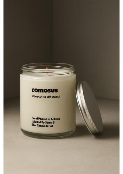 : Comosus : Cam Kavanozda Kokulu %100 Soya Mum (Ananas, Vanilya, Sandal, Karamel)