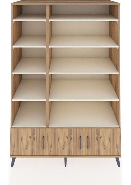 Kronos Dolap 10 Raflı 3 Kapaklı 132X59X195 Çam-Çam/aytaşı