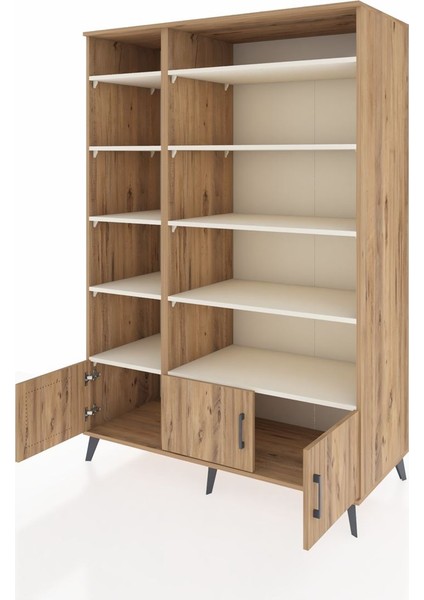 Kronos Dolap 10 Raflı 3 Kapaklı 132X59X195 Çam-Çam/aytaşı modelleri