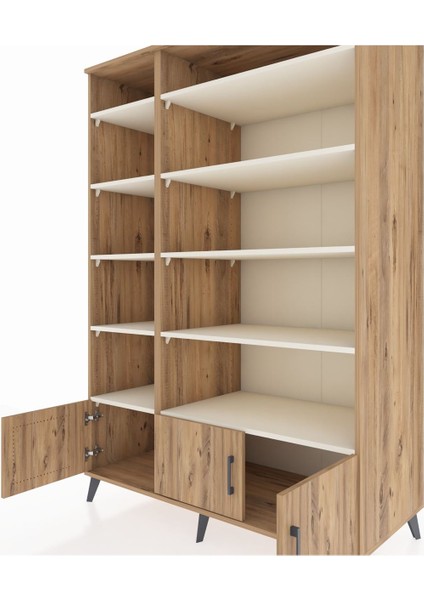 Kronos Dolap 10 Raflı 3 Kapaklı 132X59X195 Çam-Çam/aytaşı fırsatları